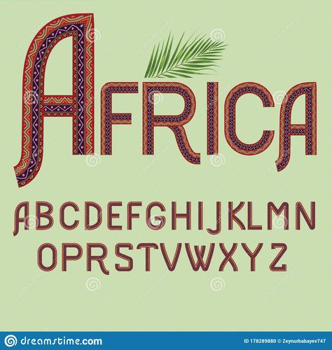 African Ethnic Font. Letters Abc Type Set Vector Illustration Stock Illustration - Illustration of native, capital: 178289880 African Font, Safari Alphabet, Afro Futurism, Font Layout, Font Letters, African Colors, Business Board, Logo Fonts, Type Setting