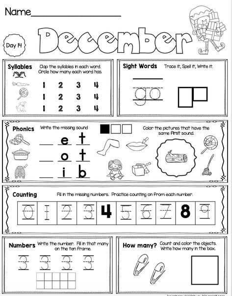 FREE Morning Work for Kindergarten - Common Core Aligned - math, reading, language arts, writing and more! FREEBIE week - Christmas - Santa - December #kindergarten #kindergartenreading #kindergartenmorningwork #kindergartenmath Work For Kindergarten, Free Morning Work, January Kindergarten, Kindergarten Morning Work, January Activities, Common Core Kindergarten, Activities For Kindergarten, Christmas Kindergarten, Education Kindergarten