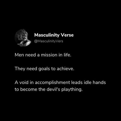 Masculinity | Self Improvement | RedPill on Instagram: "🦍 - If you want your daily dose of masculinity Follow Us @masculinityverse 🦍 - Follow @masculinityverse For More Content 🧬 Follow @masculinityverse For More Content 🧬 Follow @masculinityverse For More Content 🧬 - 📌 Save the post for later. 💬 Comment yours thoughts. - #divinemasculine #manosphere #manhood #takecontrolofyourlife #stoicism #masculinitymastered #manliness #rationalmale #mensissues#positivemasculinity #menhelpingmen #dati Masculine Men Quotes, Dark Masculine Aesthetic, Masculinity Aesthetic, Traditional Masculinity, Healthy Masculinity, Masculine Quotes, Positive Masculinity, Masculinity Quotes, Sacred Masculine