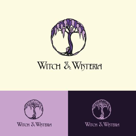 Wisteria Logo Design, Gothic Logo Design Branding, It Company Logo Design, It Company Logo, Forest Pottery, Gothic Store, Author Logo, Pottery Logo, Wisteria Design