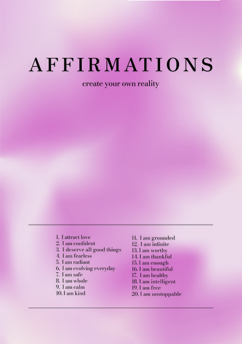 "Daily Affirmations pink gradient" by Verbena Design Studio Healing Poster · Love Yourself · Aura Poster · Divine Feminine · Girly Wall Art · Barbie Aesthetic · Affirmations Wall Art · Law of Attraction Wall Art · Gradient Wall Art · Trendy Decor �· Pink and White This print is just perfect for decorating your living room, bedroom, dorm room, office or any other space with a touch of positive energy, to inspire you to be the best version of yourself every single day<3 Divine Feminine Room Decor, Divine Feminine Poster, Daily Affirmations Aesthetic, Healing Poster, Aesthetic Affirmations, Affirmations Wall Art, Feminine Room, Affirmations Wall, Gradient Wall