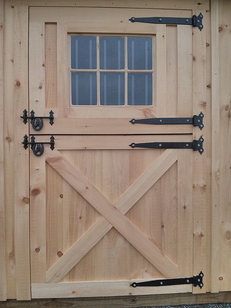 Exterior Dutch Doors | Wooden 4x7 Dutch Door with Window Dutch Doors Diy, Dutch Doors Exterior, Barn Door Window, Exterior Barn Doors, Barn Door Hinges, Door Plan, Rustic Exterior, Shed Doors, Exterior Front Doors