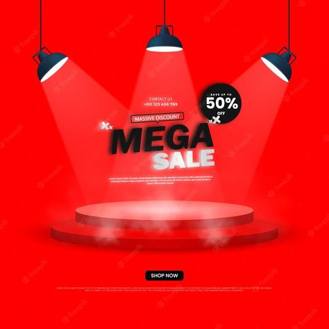 Mega Sale Design, Discount Banner, Banner Template Design, Sale Banner, Massage Tools, Banner Template, Live In The Now, Sale Design, Banner Design