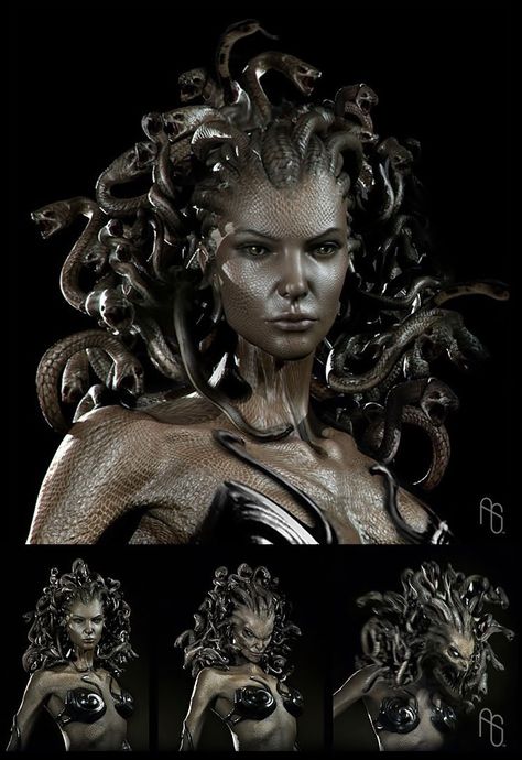 Medusa Concept Art, Greek Monsters, Medusa Gorgon, Medusa Art, Frida Art, Medusa Tattoo, Art Tumblr, Mythological Creatures, Mystical Creatures