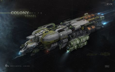 ArtStation - Colony Ship for cinematic trailer "EVE Universe: Origins", Georg Hilmarsson Colony Ship, Spaceship Interior, Sci Fi Spaceships, Eve Online, Cinematic Trailer, Starship Design, Sci Fi Ships, Space Fantasy, Spaceship Art