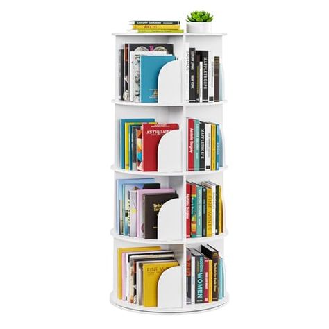 Lazy Susan Designs, Corner Organizer, Rotating Bookshelf, Revolving Bookcase, Open Display Shelf, Regal Design, Room Book, Book Corners, Save Room