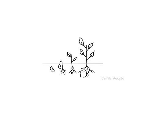 Fine Line Plant Drawing, Tattoo About Change And Growth, Tattoo Ideas That Represent Growth, Plant Science Tattoo, Growing Up Tattoo Ideas, Grow As We Go Tattoo, Small Tattoos For Healing, Plant Tattoo Ideas Simple, Flowers Growing Drawing