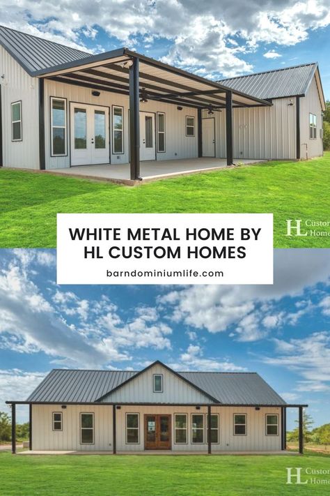 Modern Barndominium Exterior, Custom Metal Buildings, Modern Country Living, Barndominium Interior, Metal Building Designs, House Organisation, Tiny House Inspiration, Exterior Stone, Metal Building Homes