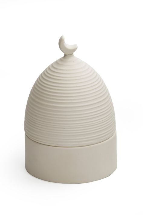 Porcelain-Nuzha-Dome-Lines Depth 9.80 Height 15cm PRICE: 309.35 /SR Ramadan Activities, Ceramic Candle, Backdrops Backgrounds, 3d Print, Ramadan, 3d Printing, Porcelain, Holidays, Ceramics