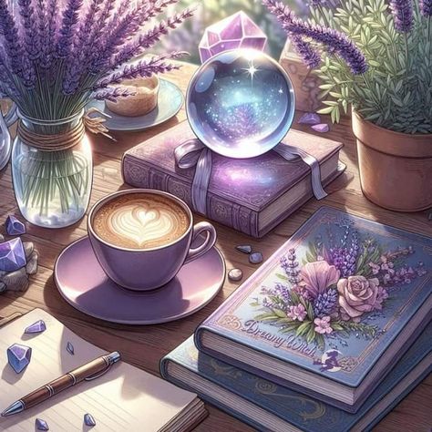 Lavender Witch Aesthetic, Pastel Book Aesthetic, Pastel Witch Aesthetic, Bathroom Crafts, Witchy Wallpaper, Pastel Pink Aesthetic, Aesthetic Coffee, Diy Set, Fantasy Aesthetic