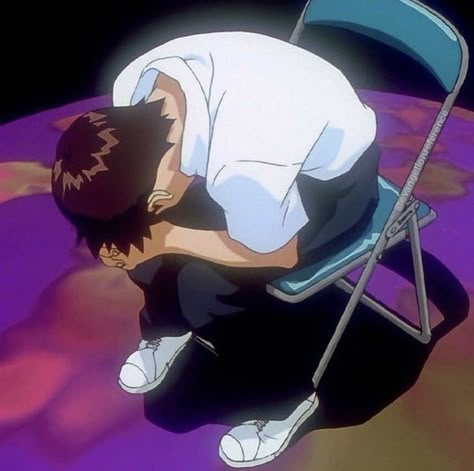 Shinji Ikari Chair, Shinji Ikari, Neon Evangelion, Telegram Stickers, Genesis Evangelion, Neon Genesis, Funny Reaction Pictures, Memes Anime, Neon Genesis Evangelion