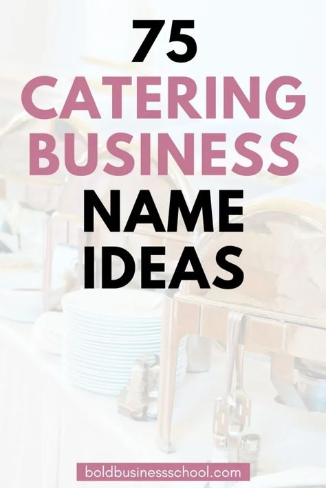 Want to start a catering company? Read on for 75 catering business name ideas as well as tips on running a company in the catering industry. Catering Names Ideas Logos Design, How To Start A Catering Business, Meal Prep Business Names, Catering Ideas Business, Charcuterie Business Names Ideas, Catering Names Ideas, Food Business Logo Ideas, Food Company Name Ideas, Catering Business Ideas