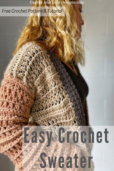 Free Crochet Patterns For Ladies Sweaters, Crochet Blanket Sweater Free Pattern, Crochet Slouchy Cardigan, Bulky Crochet Cardigan Pattern Free, Crochet Sweater Worsted Weight Yarn, Super Chunky Crochet Cardigan Pattern Free, Bulky Crochet Sweater Pattern Free, Bulky Cardigan Crochet Pattern, Chunky Crochet Jumper Pattern Free