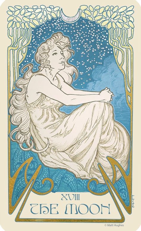 Ethereal Tarot, Ethereal Visions Tarot, Kartu Tarot, Tarot Decks Art, Art Nouveau Tattoo, The Moon Tarot Card, John Bauer, The Moon Tarot, Tarot Card Art