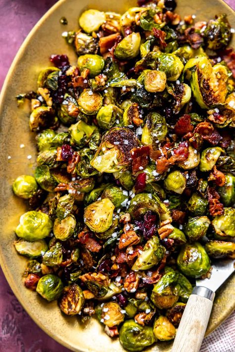 Brussel Sprout Side Dish, Maple Brussel Sprouts, Maple Bacon Brussel Sprouts, Yeast Pizza Dough, House Of Yumm, Roasted Brussels Sprouts With Bacon, No Yeast Pizza Dough, Dijon Sauce, Crispy Brussel Sprouts