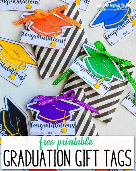 These Mortar Board Shaped Free Printable Gift Tags for Graduation Gifts are Available in Eight Colors Kinder Graduation Gifts, Preschool Graduation Gifts, Kindergarten Graduation Gift, Graduation Gift Bags, Mortar Board, Graduation Printables, Pre K Graduation, Kids Graduation, Free Printable Gifts