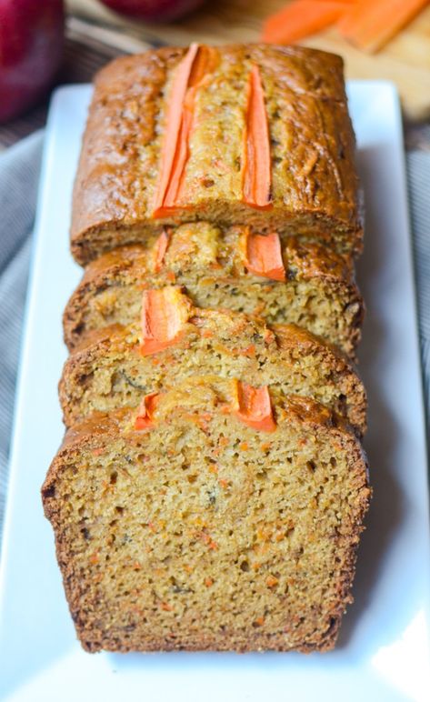 Rhubarb Zucchini Bread, Apple Carrot Bread, Blackberry Bread, Carrot Bread Recipe, Apple Loaf, Quick Bread Recipes Easy, Carrot Bread, Breakfast Bread Recipes, Homemade Pumpkin Puree