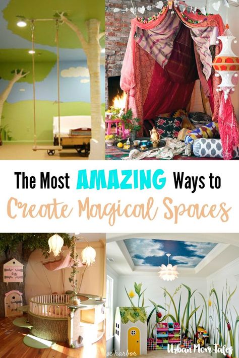 Use these amazing ideas to nourish your kids' imaginations! Inspiration for your playroom makeover, ideas for a new playroom or kids room design to create magical spaces for kids. Kids Hideout, Under Stairs Playroom, Kids Nook, Magical Spaces, Kids Den, Daycare Rooms, Playroom Makeover, Playroom Inspiration, Magical Bedroom