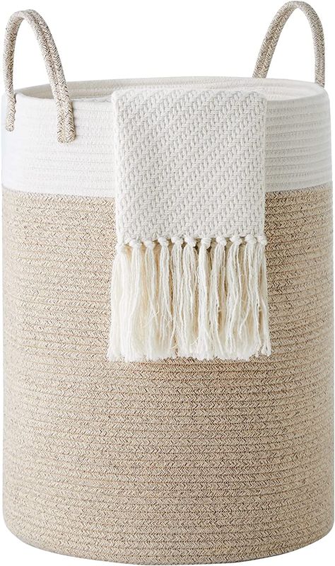 #girly #laundry #home #aesthetic #country Tall Laundry Basket, Folding Laundry Basket, Woven Laundry Basket, Large Laundry Basket, Collapsible Laundry Basket, Folding Laundry, Toy Storage Organization, Clothes Hamper, Blanket Basket