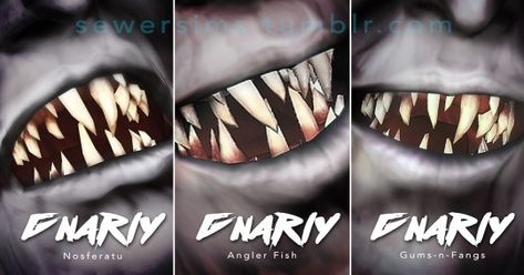 Fantasy Teeth, Alt Goth, Vampire Teeth, Sims 4 Body Mods, 4 Characters, Play Sims, Sims 4 Gameplay, Sims 4 Characters, Angler Fish