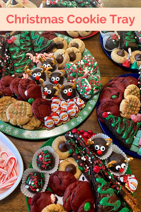 Christmas Baking Platter Ideas, Cookie Platter Ideas Christmas, Dessert Trays For Christmas, Xmas Cookie Tray Ideas, Christmas Cookies Platters, Dainty Tray Ideas, Christmas Cookies Tray Ideas, Christmas Desserts Platter, Holiday Dessert Platter Ideas