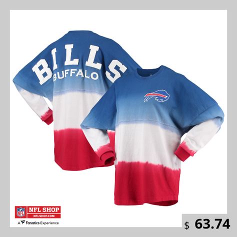 Low Puff, Buffalo Bills Logo, Bills Shirts, Ombre Design, Mesh T Shirt, Red Ombre, Royal Red, Buffalo Bills, Long Sleeve Tunic