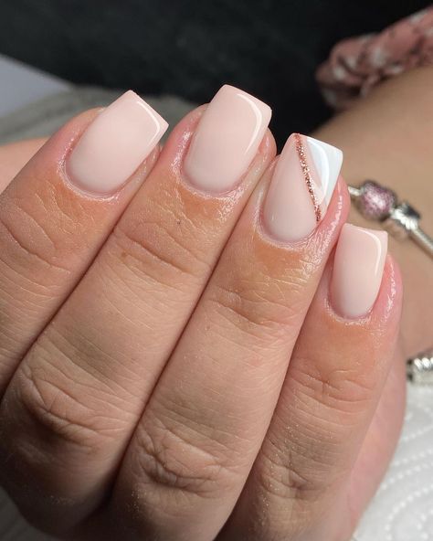 Rose Gold Biab Nails, Biab Gel Nails, Biab Nails, Subtle Nails, Gelish Nails, Pina Colada, Nail Inspo, Gel Nails, Nail Designs