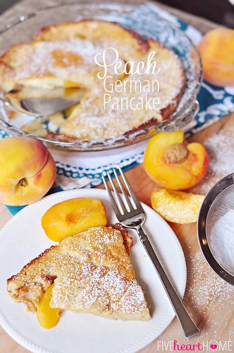 Recipe With Peaches, German Pancake Recipe, Skillet Pancake, Peach Pancakes, Oven Pancake, Dutch Babies, Dutch Baby Recipe, Baby Pancakes, German Pancakes