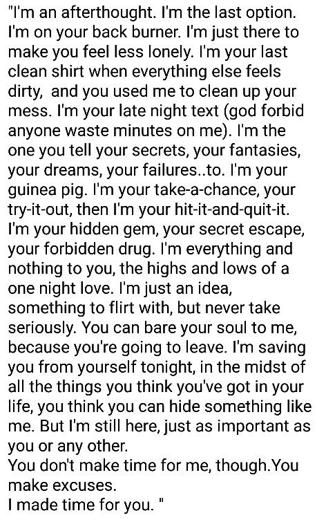 I’m An Afterthought, Why Are You Being So Mean, I’m Not Her Quotes, An Afterthought Quotes, Feeling Like An Afterthought Quotes, Being An Afterthought Quote, Im Over It Quotes Relationships, I’ve Had Enough Quotes, Afterthought Quotes