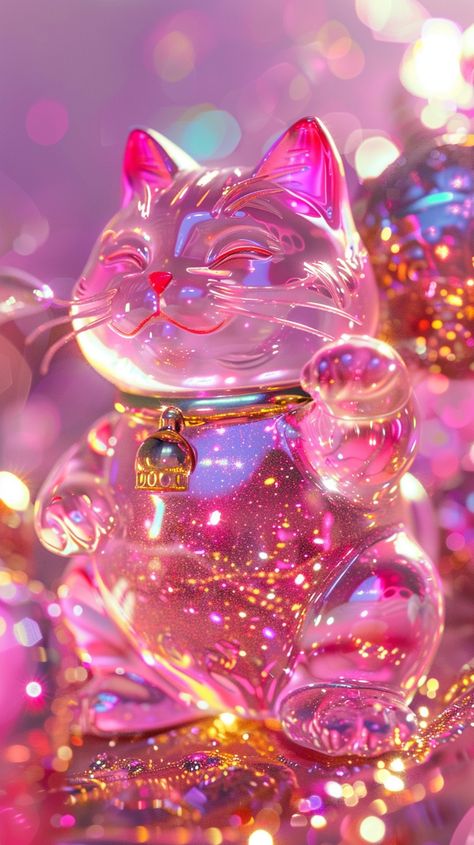 #FortuneCat #GoldFill #KawaiiAesthetic #Glitter #DiamondDust #LightMagenta #Whimsical #9:16AspectRatio #TheCandie Eye Catching Color Palette, Glitter Artwork, Light Magenta, Lucky Wallpaper, The Best Wallpapers, Fortune Cat, Jelly Wallpaper, Diamond Wallpaper, Flower Wallpapers