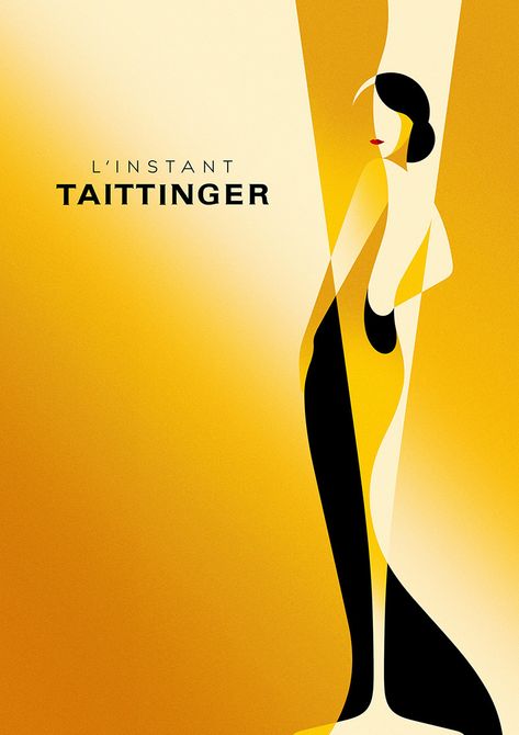 L'Instant Taittinger - La Boca Fashion Typography Design, Art Deco Background, Art Genres, Editorial Art, Art Deco Illustration, Fashion Typography, Art Deco Poster, Infographic Design Inspiration, Graphic Design Fonts