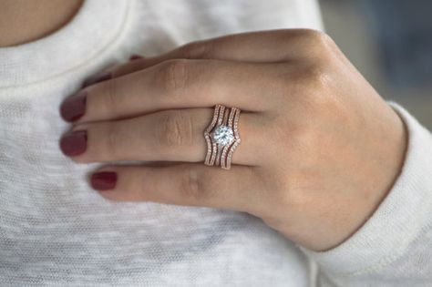 Chevron Wedding Ring Guard - Sterling Silver Ring Enhancer with .50ct Cubic Zirconia Engagement Ring Guard, Wedding Ring Wraps, Chevron Wedding Ring, Wedding Ring Guard, Ring Guards Enhancer, Mixed Metal Ring, 5 Carat Ring, Chevron Wedding, Mixed Metal Rings