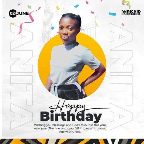 Happy birthday Anita Birthday Wish Poster Design, Birthday Wishes Flyer Design, Happy Birthday Social Media Design, Happy Birthday Social Media Post, Birthday Post Design, Happy Birthday Anita, Happy Birthday Flyer Design, Happy Birthday Flyer, Graphic Design Inspiration Poster