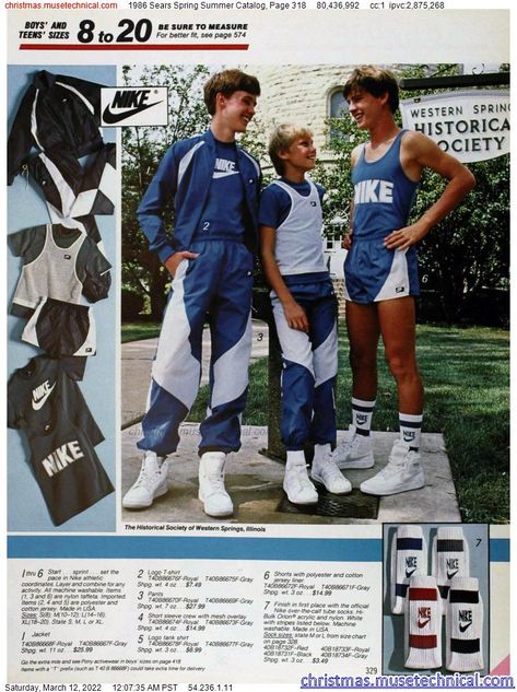 90s Men Fashion, Vintage Sports Clothing, 2000s Boys, Old Nikes, 70s Inspired Outfits, Fashion Models Men, Sears Catalog, 90s Fashion Men