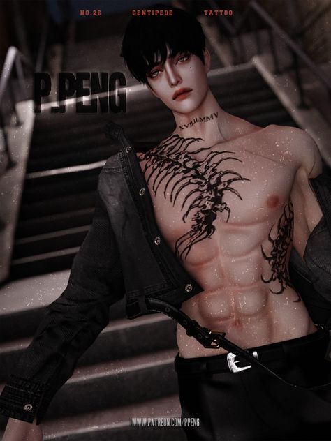 P.peng | sims4 cc blenderScene | Patreon Sims 4 Cc Tats, Patreon Sims 4 Cc Tattoos, The Sims 4 Male Tattoo Cc, Sims 4 Chest Tattoo, Sims 4 Cc Male Body Preset Patreon, Sims 4 Gorilla Gorilla Gorilla Patreon, Male Cc Tattoos, Tattoos Sims 4 Cc Patreon, Sims Male Body Presets