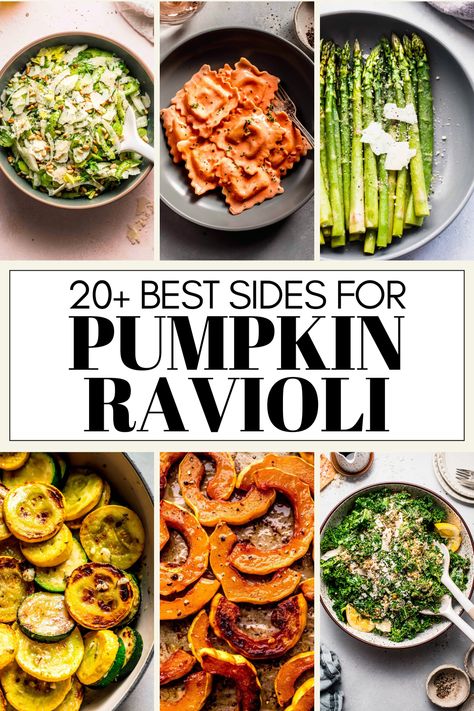 Wondering what to serve with pumpkin ravioli for dinner? I’ve got you covered with this handy guide of the best sides for this Fall dish! Sides For Ravioli Dinner, Ravioli Dinner Ideas, Sausage Ravioli, Sauteed Zucchini And Squash, Best Sides, Pumpkin Ravioli, Spinach Ravioli, Arugula Salad Recipes, Butternut Squash Ravioli