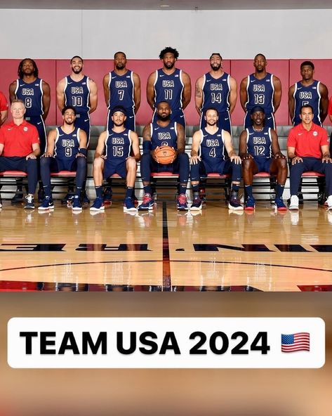 House of Highlights | TEAM USA FULL TEAM PIC 🔥 Who’s stopping them? 👀 (via @usabasketball @teamusa @nba @ben.golliver) | Instagram Team Usa Basketball 2024, All Nba Players, Highlights On Instagram, Team Usa Basketball, Usa Pictures, Olympics 2024, Paris Summer, Usa Basketball, Usa Olympics