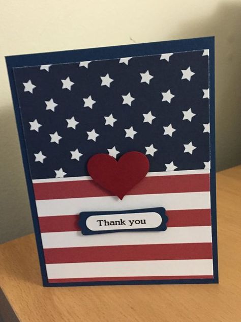 ♥Thank you for your service, all military!♥ Veterans Day Cards, Patriotic Cards, Blue Cards, Military Cards, Star Cards, Patriotic Crafts, Summer Cards, Handmade Ideas, Military Veterans