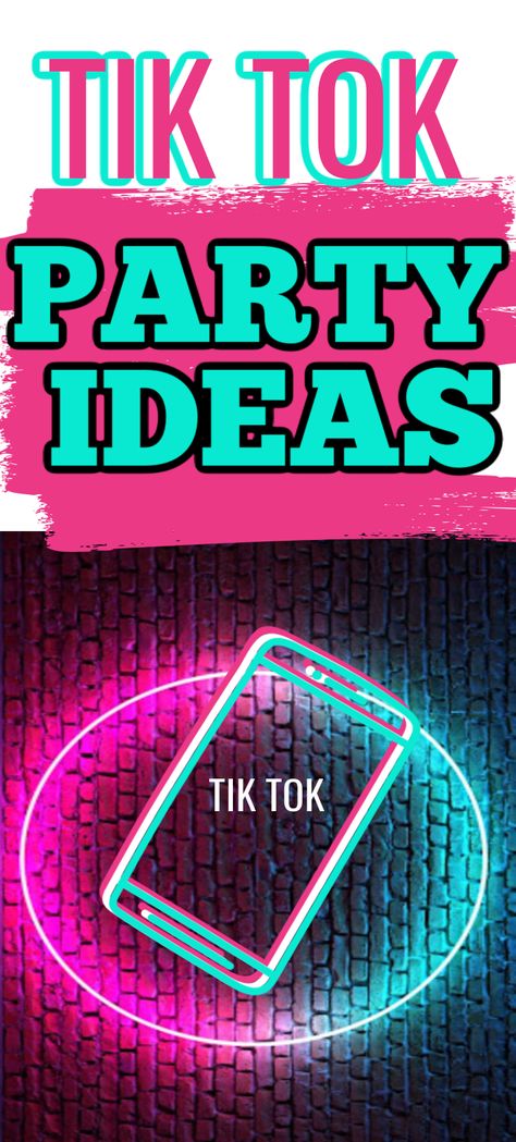 Want to have a cool Tik Tok Party and need to get all the matching decoration so you will have the best TikTok party ever? #kidsparties #tiktokparty #kidspartyideas Tik Tok Photo Booth, Diy Tik Tok Party Decor, Tik Tok Classroom Theme, Tik Tok Teepee Party, Tik Tok Theme Party, Tik Tok Party Games, Tiktok Party Decorations, Tik Tok Sleepover Party, Tik Tok Party Ideas For Kids