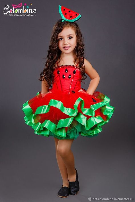 Watermelon Costume, Fancy Dress Costumes Kids, Kids Costumes Girls, Baby Kostüm, Fancy Dress For Kids, Cute Halloween Costumes, Carnival Costumes, Fancy Dress Costumes, Dresses Kids Girl