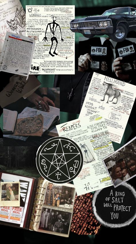 #supernatural #deanwhinchester #samwinchester #dadsjournal Spn Wallpaper, Supernatural Background, Supernatural Actors, Supernatural Wallpaper, Supernatural Art, Occult Books, Winchester Boys, Hunting Trip, Sam Winchester