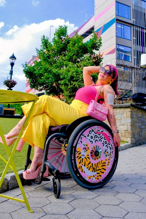 Tacky Y2k, Disabled Fashion, Bobby Jack, Wheelchair Fashion, Disabled Women, Maximalist Art, Mobility Aids, Fashion Mistakes, Style Mistakes