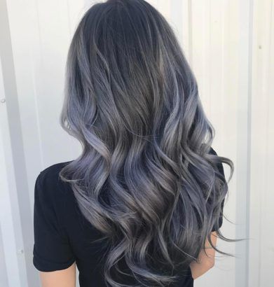 Charcoal hair is the new colour trend we've been waiting for! The smoky shade is both edgy and office appropriate. Dark Grey Hair Color, Long Grey Hair, Charcoal Hair, Dark Grey Hair, Ombre Bob, Brown Ombre Hair, Bold Hair Color, Guy Tang, Ombré Hair