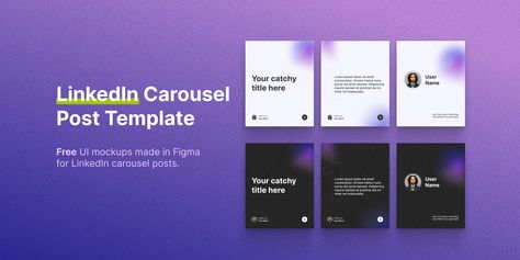 LinkedIn Carousel Template | Figma Community Carousel Template, Carousel Post, Catchy Names, Photoshop Tutorial Design, Linkedin Marketing, Social Media Design Inspiration, Brand Identity Pack, Ui Inspiration, Photoshop Tutorial