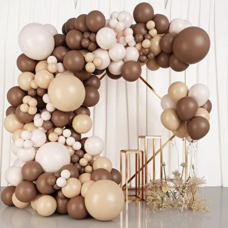 Brown Balloons, Balloons Arch, Jungle Safari Party, Garland Arch, Jungle Baby Shower, Teddy Bear Baby Shower, Fiesta Baby Shower, Safari Party, Happy Birthday Parties