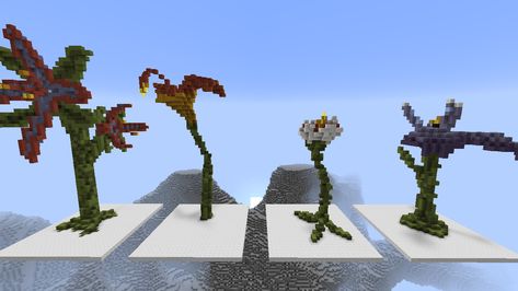 Flower Stand Minecraft, Big Minecraft Flowers, Giant Flower Minecraft Build, Minecraft Giant Cherry Blossom Tree, Minecraft Giant Mushroom, Alien Plants, Giant Flowers, Plant Design, Large Flowers