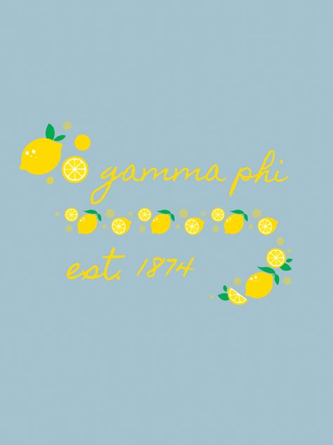 Lemon Bid Day Theme, Gamma Phi Beta Graphic, Gphi Graphics, Theta Merch, Crop Ideas, Sorority Merch Ideas, Sorority Themes, Recruitment Themes, Sorority Banner