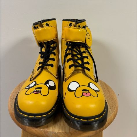 Dr Martens limited edition Adventure Time Jake the Dog shoes Adventure Time Jake The Dog, Adventure Time Jake, Jake The Dog, Jake The Dogs, Dog Shoes, Dr Martens Shoes, Martens Shoes, Shoe Shop, Dr. Martens