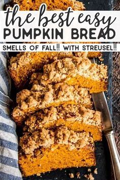 Pecan Streusel Topping, Easy Pumpkin Bread, Homemade Gift Idea, Pumpkin Bread Easy, Pumpkin Recipes Easy, Fall Baking Recipes, Pumpkin Recipe, Recipe Baking, Pumpkin Recipes Dessert