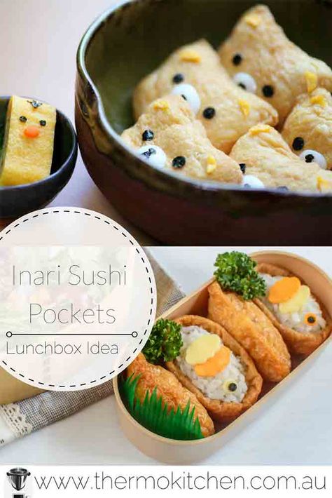 Try this Cute Lunchbox Idea -Inari Panda Tofu Pockets! No child could resist these delicious panda sushi pockets! Make them ahead of time. via @thermokitchen Fish Bento, Tofu Pockets, Panda Sushi, Inari Sushi, Fish Sushi, Noodle Soups, Rice Fried, Easy Sushi, Aussie Food